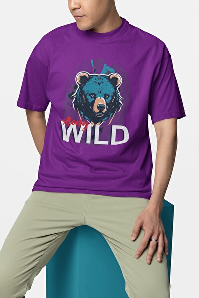 ArtYus TRIOCĂ CU MÂNĂ SCURTĂ CU Gât rotund, cu imprimeu STRONG WILD TRANSFER,...