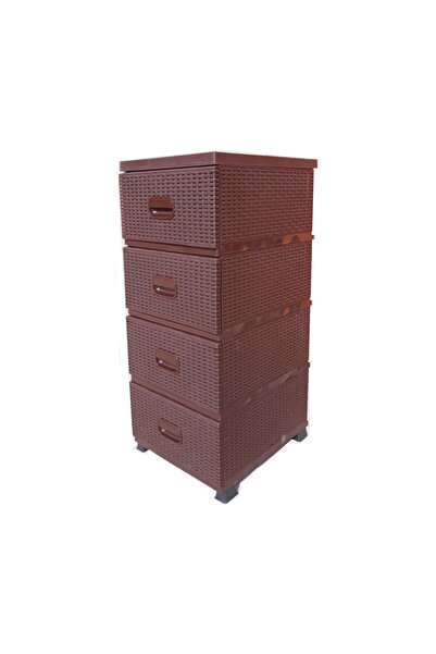 sterk Storage wardrobe, for hallway, bathroom and kitchen, dimensions 91x46x37.5 cm, rattan, brown