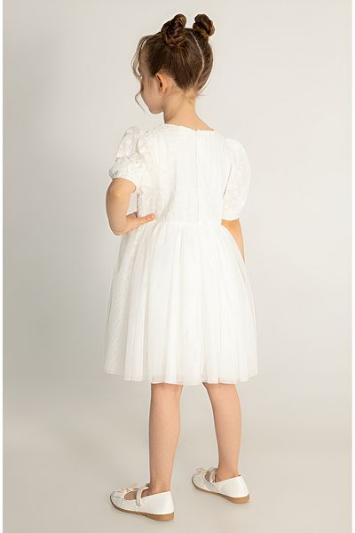 DMB BOYS & GIRLS Çaren Kids - Κοριτσίστικο φόρεμα Brodeli Tutu-100% βαμβάκι, φόδρα, μπορντούρα στο επάνω μέρος, κοντομάνικο φόρεμα Tutu