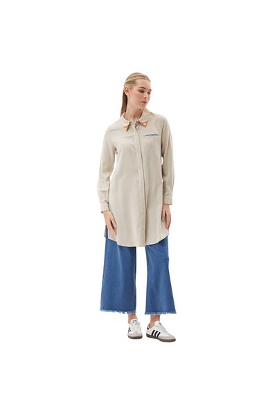 Kayra Κολάρο με Πέτρα Κεντημένο Rayon Tunik Stone