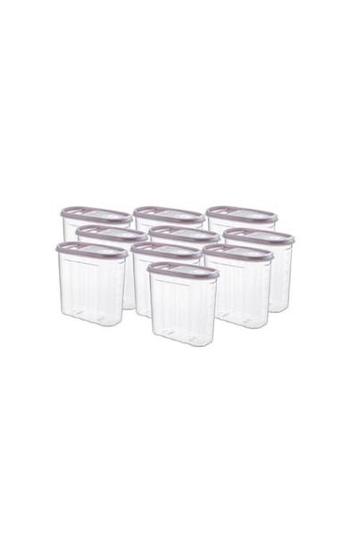OEM Set 10 Cutie pentru alimente din plastic cu capac colorat