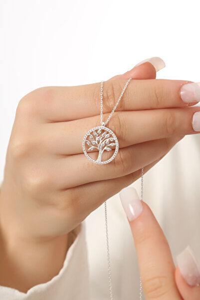 Sanem silver 925 Ayar Gümüş Kolye,hayat Agacı Kolye,yaşam Agacı Kolye