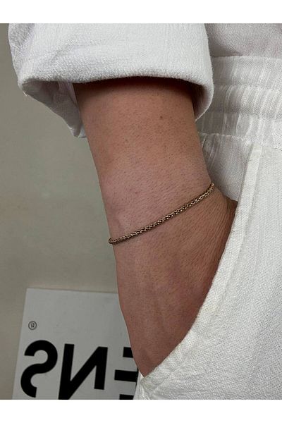 Arvens Gold Men's Chain Bracelet Women's Stainless Steel Color Does Not Fade Unisex Tarnish Steel Bracelet Good Quality