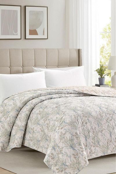 Çeyiz Diyarı Sakura Fiber Filled Μονό Πικέ Κρέμα Διπλής Όψης 160x220 cm Χωρίς Παγιέτες