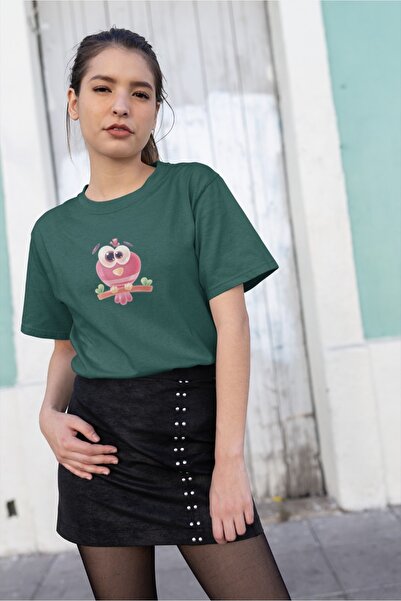 ArtYus تي شيرت نسائي بأكمام قصيرة ورقبة دائرية وطبعة طيور 7