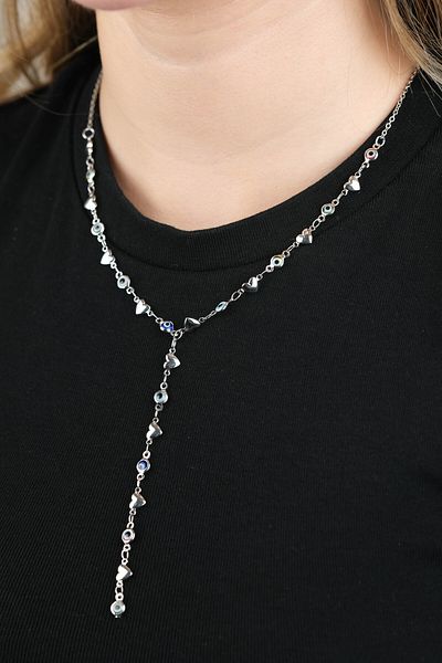 Jack Ferrero Women's Zircon Stone Y Necklace