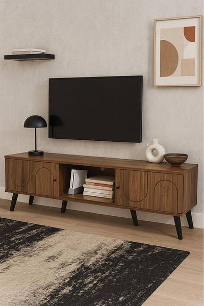 Al Saada Home وحدة تلفزيون - 180×40×44 سم - بني غامق