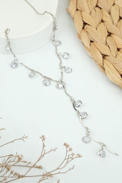 Jack Ferrero Women's Zircon Stone Y Necklace