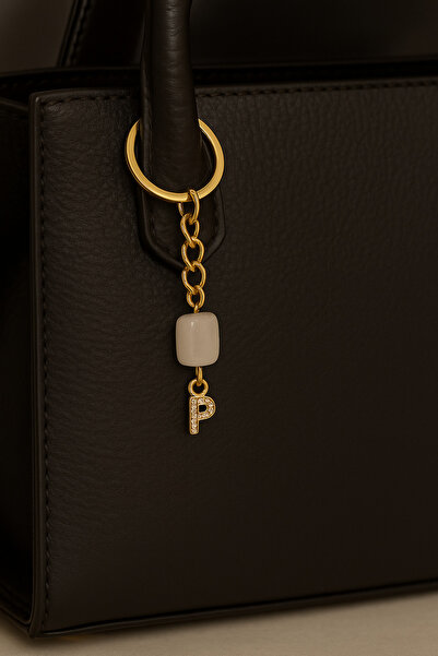 Han Ticarethane Breloc cu cuarț de cristal cu litera P cu piatră de culoare a...