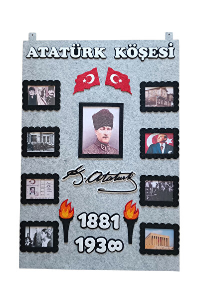 KECENGUZELTASARIM Ngüzelkecetasarim Meşaleli, İmzalı ve Resimli Atatürk Köşes...