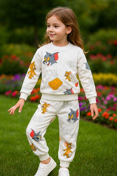 MAXI DRY Set de top cu mâneci lungi pentru fete sezoniere Tom și Jerry