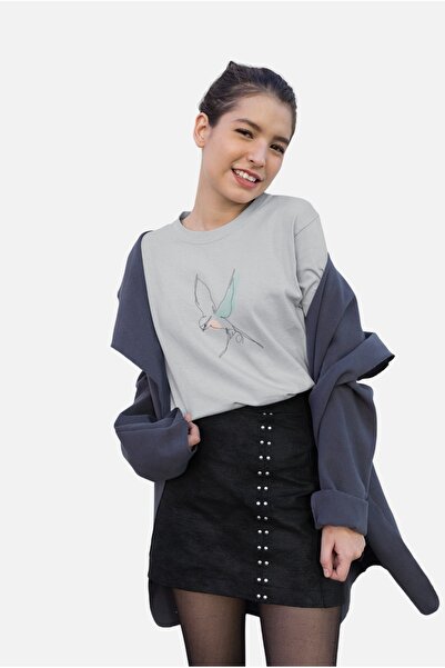 ArtYus تي شيرت نسائي بأكمام قصيرة ورقبة دائرية وطبعة نقل طائر 6