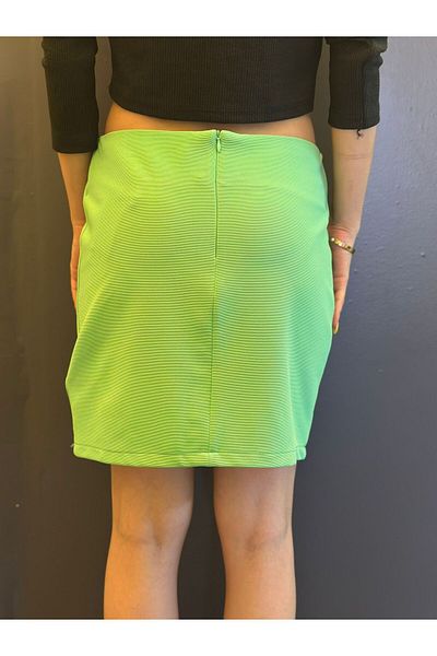 Gönülden Tasarım Green Lycra Women's Mini Skirt