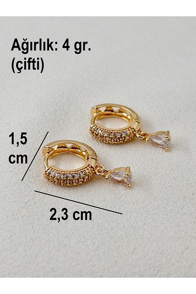 Siya Silver Zircon Stone Drop Model Hanging Steel Earrings