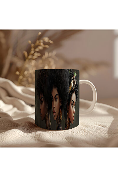 BB TRADE Women's Images Designed White Ceramic Printed Mug 330ml