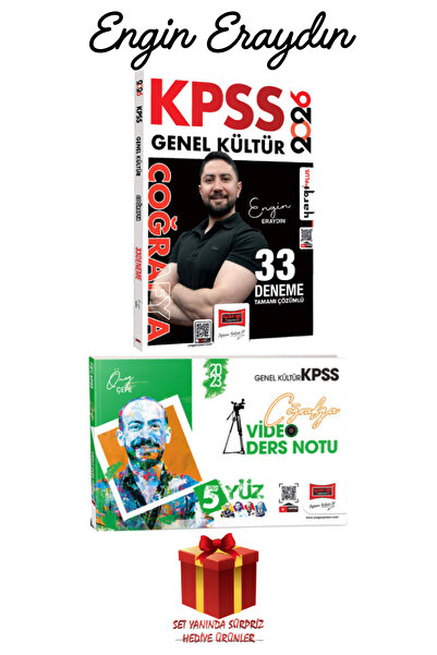 Yargı Yayınları Engin Eraydın | 2026 KPSS Tamamı Çözümlü Coğrafya 33 Deneme+Ö...