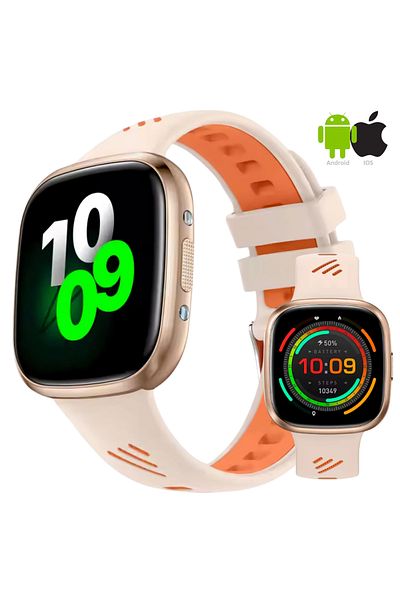 Zenark Ceas SmartWatch ZENARK® MOVE-X 10, Ecran IPS HD, Notificari, Glicemie, Apelare, Lanterna UV, Gold