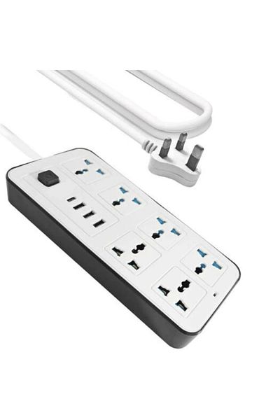 Wasat ELArab POWERMAX MX53 Power Strip with 6 Electrical Sockets, 3 US Outlets