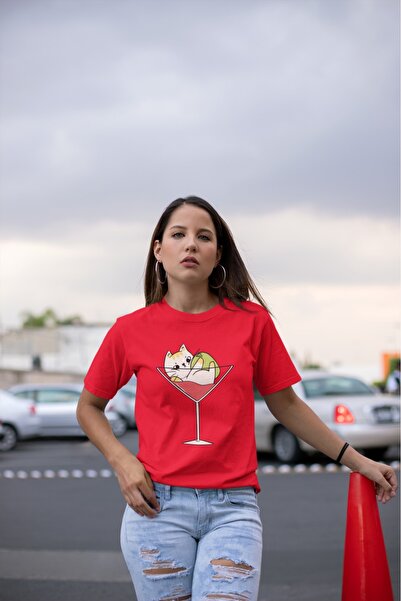 ArtYus Unisex Bărbați/Femei Martini pisică Colorat cu imprimeu supradimension...