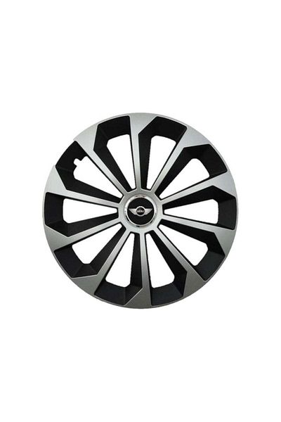 Autohelix MSA Set de 4 capace de jantă Fame gri-negru cu inel R15, pentru gama auto Mini