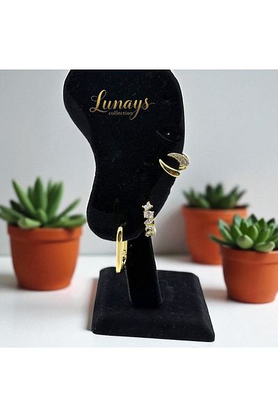 Lunays مجموعة أقراط دائرية مكونة من 3 قطع من تصميم Xuping Aura