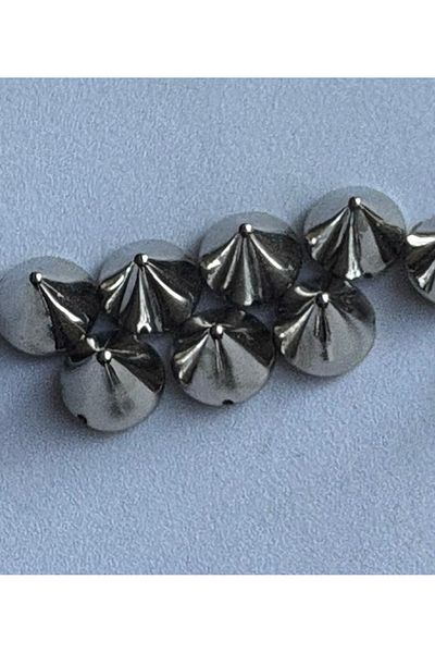 BEİLYS COSMETİCS & ACCESSORY 10 mm Silver Drop Hole Gusset Drop Gothic Clothing Staple (25 Pcs)