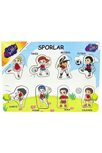 NW NessiWorld Sports puzzle with wooden holder