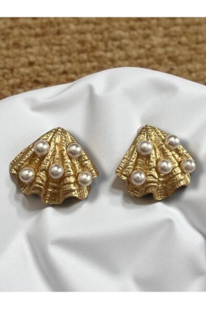 Bo Takı ve Aksesuar Midye model incili küpe