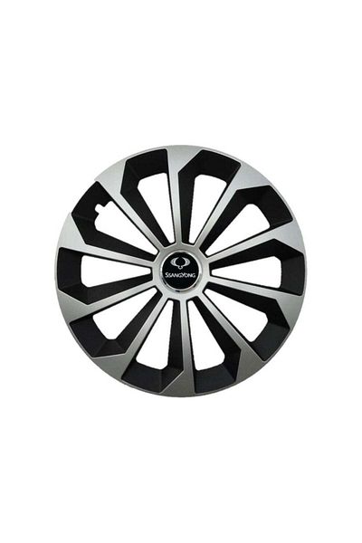 Autohelix MSA Set of 4 Fame Gray-Black wheel caps with R16 ring, for SsangYong car range