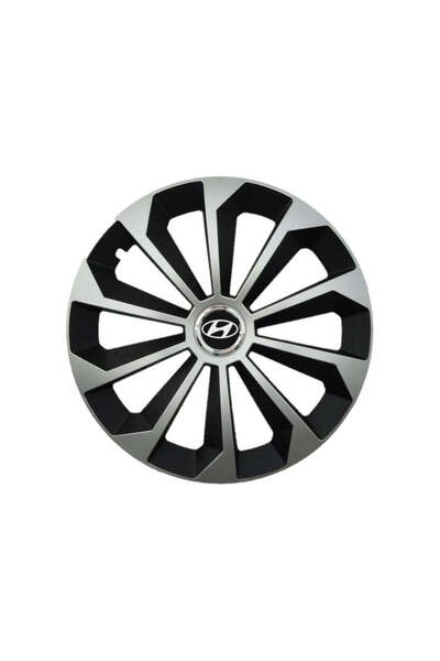 OEM Set de 4 capace de jantă Fame gri-negru cu inel R15, pentru gama auto Hyu...