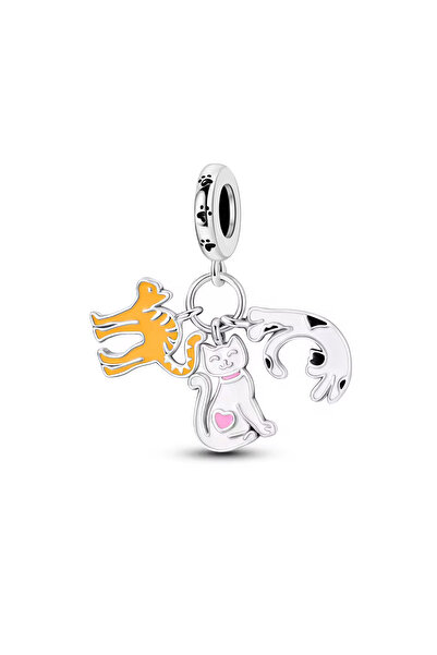 Fubena Paw Trio Dangle Silver Charm