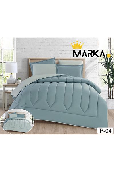 Marka مفرش نفرين ساده وجهين 2×1 طقم 6 قطع مقاس230×250سم