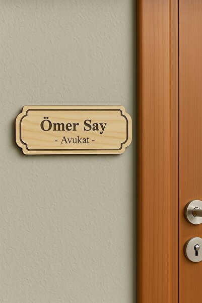 Evsay Ahşap Ofis Oda Kapı İsimliği Yönlendirme Tabelası Levhası Kişiselleştir...