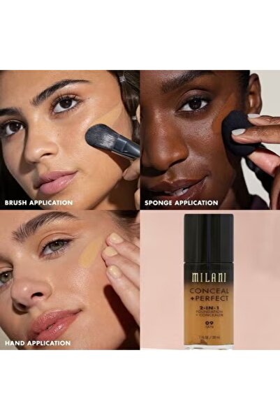 MILANI Conceal + Perfect 2‑in‑1 Foundation + Concealer 13 Espresso – Full Coverage, Long‑Wear, 30 ml