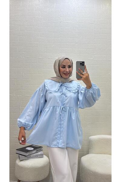 İlaydaalgül Önü Bağlamalı 2 Bağcıklı Kimono Gömlek Modern Tesettür Şık Kombin...