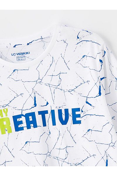 LC Waikiki Top de pijama pentru baieti cu imprimeu cu decolteu