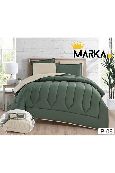 Marka مفرش نفرين ساده وجهين 2×1 طقم 6 قطع مقاس230×250سم