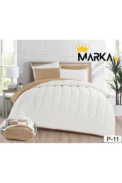 Marka مفرش نفرين ساده وجهين 2×1 طقم 6 قطع مقاس230×250سم