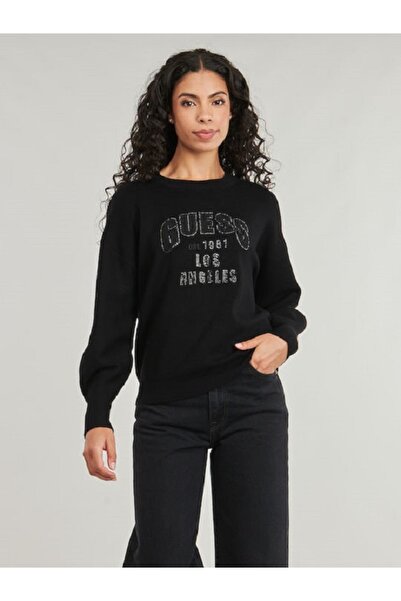 Guess Yazılı Taş İşlemeli Sweat W5YR26Z26I2