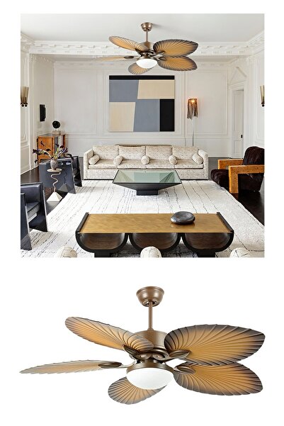 Magnotto Vantilatörlü Avize Tavan Tipi Vantilatör Pervane Avize Pervaneli Lambalı Ahşap Led Uzaktan Kumandalı