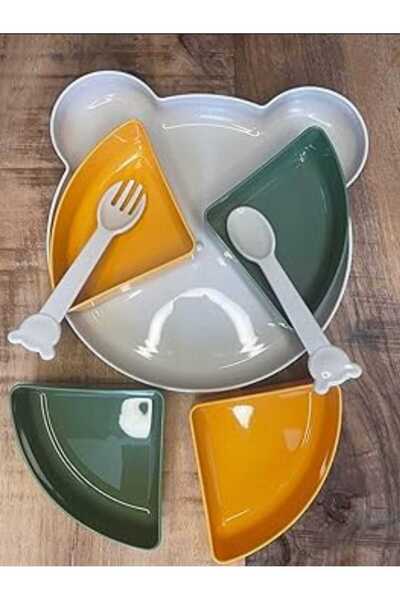 sweenhome Teddy Bear Model 4 Compartment Baby Kids Food Plate