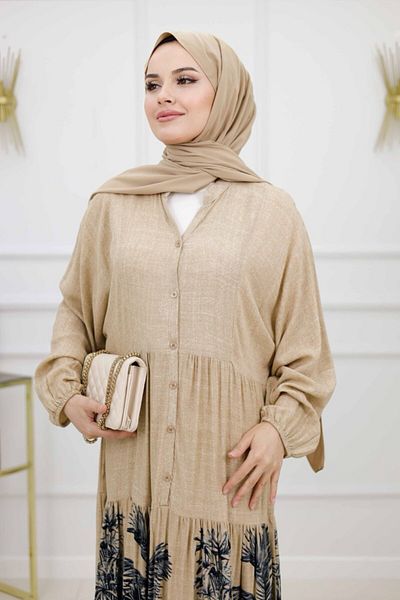 VALENS BOUTİQUE Women's Hijab Dress, Buttoned Dress