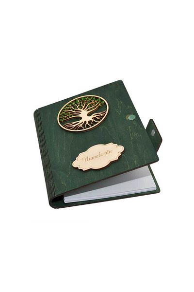 Piksel Personalized A5 wooden diary, Tree of Life, 100 pages and wooden pen included