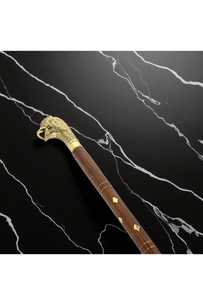 Kuzey Tacı Aslan Başlı Dekoratif Baston Vip 95 Cm
