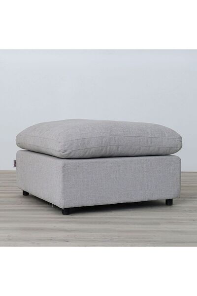 Danube Home Laxus Grey Ottoman - Stylish 1-Seater Furniture, Durable Wood & Fabric, 2 Years Warranty, 94x94x57cm