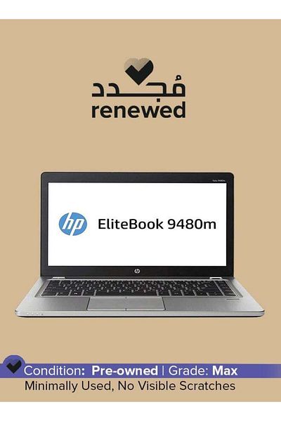HP Pre-Owned Folio 9480m 14-inch Intel Core i7 4th Gen 8 GB 128 GB Intel HD Graphics Black