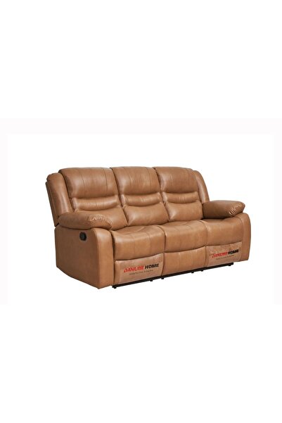 Danube Home Dazler 3 Seater Air Leather Recliner - Brown L207xW94xH104cm