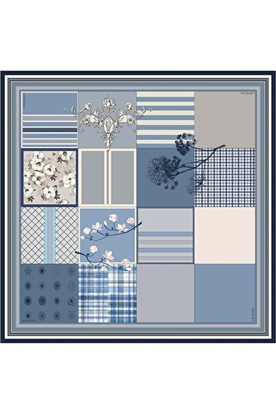 Armine Eșarfă de mătase Nostalgia - 8303-84 Albastru Twill