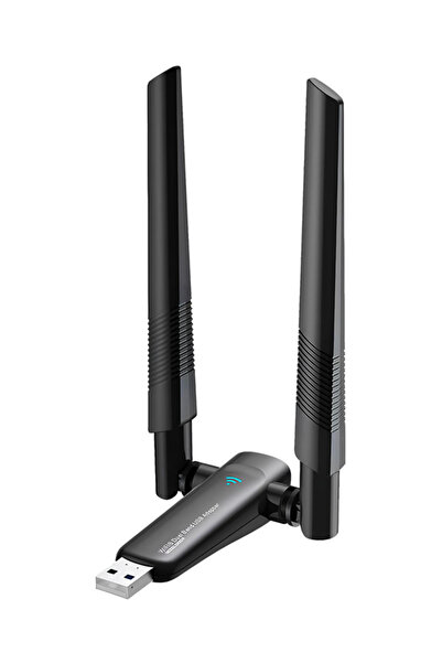 ERDİNEKS Wifi6 Destekli Çift Anten Usb Wifi Adaptör Dongle Tak Çalıştır Bluetooth Dual Wireless