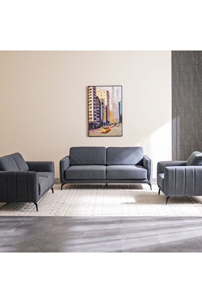 Danube Home Stellar 6 Seater Fabric Sofa Set - Grey